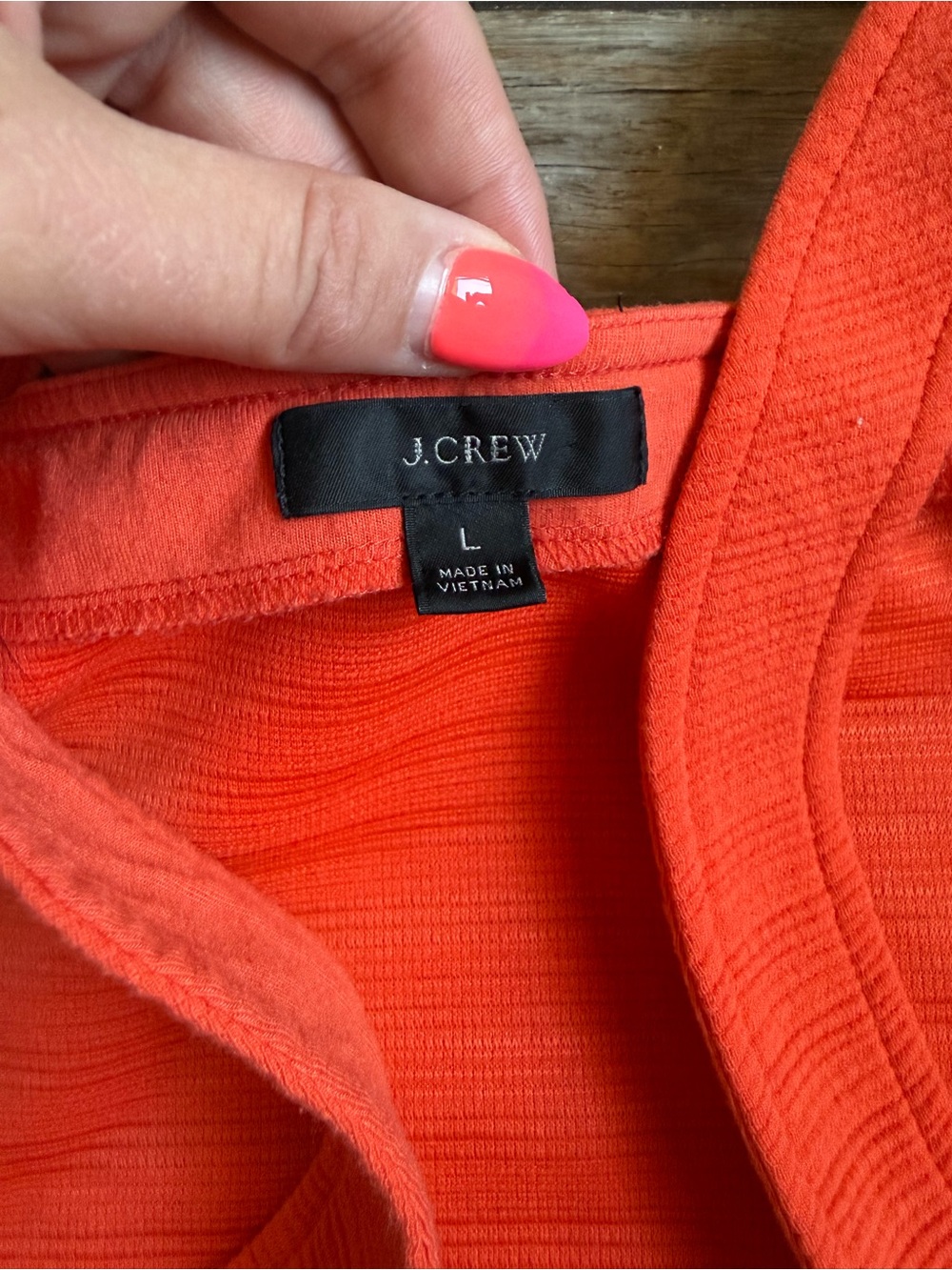 J. Crew Coral Button-Front Ribbed Tank - Picture 3 of 5